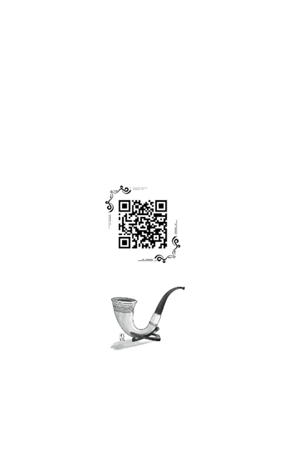 Contracapa do livro L.E.N.D.A. com QR code e ilustração de um chifre